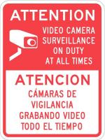 36A873 Property Sign, Video Cam, 24 In 18 In