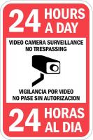 36A876 Property Sign, Video Cam, 18 In 12 In
