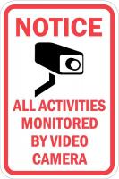 36A879 Property Sign, Video Cam, 18 In 12 In