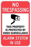 36A884 Property Sign, No Trespass, 18 In 12 In