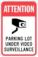36A886 Sign, Parking Lot Under Video, 18 x12 In