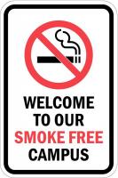 36A893 Property Sign, Smoke Free, 18 In 12 In