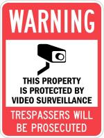 36A898 Property Sign, Warning, 24 In, 18 In