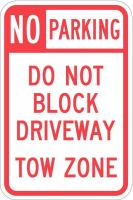 36A901 Sign, No Parking, 18 x12 In