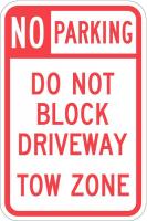36A902 Sign, No Parking, 18 x12 In