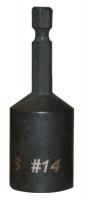 36C173 #14 Nut Driver, Hex 5/8 In, Black, Steel