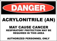 36D409 Danger Sign, 10x14 In, R and BK/WHT, ENG