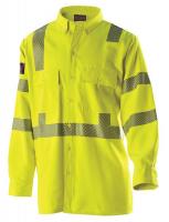 36H319 FR Utility Shirt, HiViz Yellow, XLT, Button