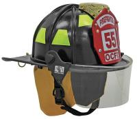 36H654 Fire Helmet, Black, Traditional