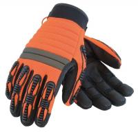 36H954 Mechanics Gloves, Hi-Vis, 2XL, Blk/Orng, PR