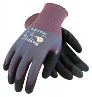 36H964 Coated Gloves, XL, Purple/Black, PR