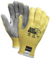 36H987 Cut Resistant Gloves, Yellow/Gray, M, PR