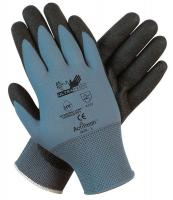 36H998 Nylon Knit Glove, L, Black/Blue, PR