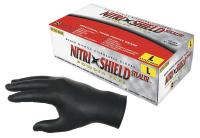 36J025 Disposable Gloves, Nitrile, Black, L, PK 100