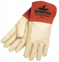 36J028 Glove, MIG/TIG, Cowhide, Cream, M, PR