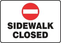 36J761 Sign Pad, Sidewalk Closed, 10 x 14, PK 25