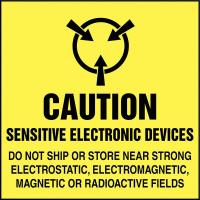 36J817 LBL, CAU SENSITIVE ELEC DEV, 4X4, 500/RL