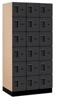 36M879 Assembled Locker, 6 Tier, 36x21x76, Black