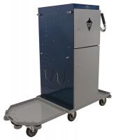 36N081 Housekeeping Cart, Blue/Gray, Metal