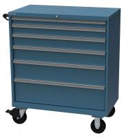 36N160 Mobile Modular Cabinet, 6 Drawers, Cl Blue