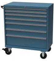 36N166 Mobile Modular Cabinet, 7 Drawers, Cl Blue