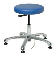 36P783 ESD Stool, Vinyl, 15-1/2 to 20-1/2 In, Blue