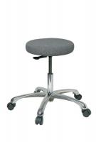 36P787 Stool, 16-1/2 to 21-1/2 In., Fabric, Gray