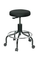 36P792 Stool, 20 to 25 In., Fabric, Black