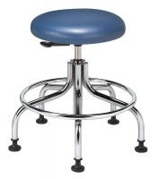 36P802 Cleanroom Stool, Poly, 19 to 24 In, Blue