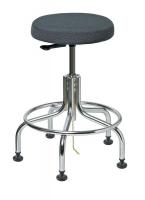 36P806 ESD Stool, Fabric, 19 to 24 In, Charcoal