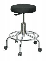 36P811 Stool, 20 to 25 In., Fabric, Black