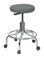 36P814 Stool, 20 to 25 In., Fabric, Gray