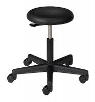 36P822 Stool, 19.5 to 27 In., Polyurethane, Black