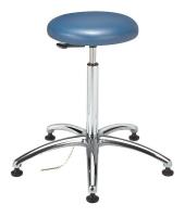 36P829 CR/ESD Stool, Vinyl, 18-1/2 to 26 In, Blue