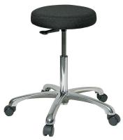 36P836 Stool, 19-1/2 to 27 In., Fabric, Black