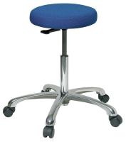 36P837 Stool, 19-1/2 to 27 In., Fabric, Blue