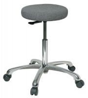36P839 Stool, 19-1/2 to 27 In., Fabric, Gray