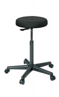 36P844 Stool, 24 to 34 In., Fabric, Black
