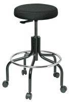 36P869 Stool, 25 to 30 In., Fabric, Black