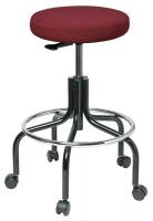36P873 Stool, 25 to 30 In., Fabric, Burgundy