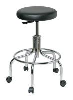 36P892 Stool, 20 to 25 In., Vinyl, Black