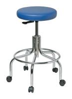 36P893 Stool, 20 to 25 In., Vinyl, Blue