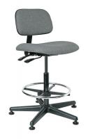 36P963 Uph Chair w/Tilt, 22.5 to 32.5 In, Gry Fab