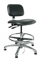 36R010 ESD/CR Chair w/Tilt, 19.5-27 in, Blk Vin