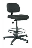 36R062 Uph Chair, 20.5 to 28 In, Black, Fabric