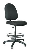 36R184 Uph Chair, 20 to 27.5 In, Black Fabric