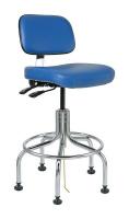 36R365 ESD Uph Chair w/Tilt, 25-30 in, BlueVinyl