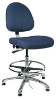 36R447 ESD Uph Chair, 19-26.5 In., Navy, Fabric