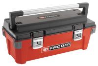 36T854 Tool Box, 26x10.75x10.5 in, Red/Black, Poly