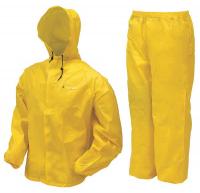 36Y068 Two-Piece Rainsuit w/Hood, Yellow, 2XL
